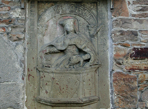 Wappen des Esslinger Katharinenhospitals an der Pforte des Hofguts in Esslingen-Sirnau. Copyright: LABW