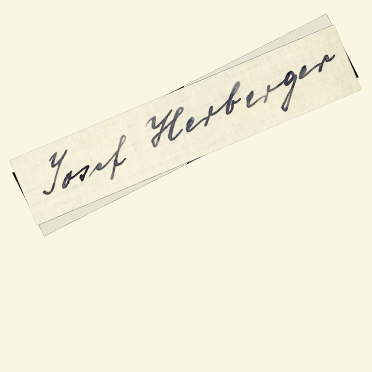 Unterschrift von Sepp Herberger auf dem Meldebogen. Quelle: LABW (GLA 465p Nr.1921)