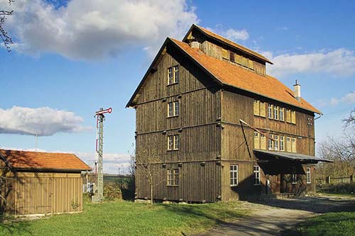 Genossenschaftliches Getreidelagerhaus aus Kupferzell, heute im Hohenloher Freilandmuseum Wackershofen. Copyright: LABW
