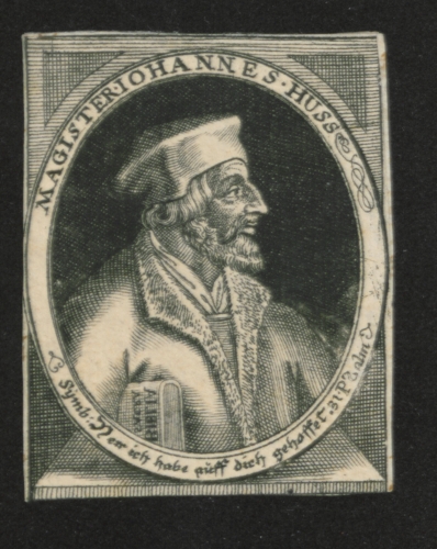 Kupferstich/Porträt von Jan Hus 