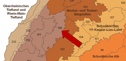 Die Schwarzwald-Randplatten in der Großlandschaft Schwarzwald - Quelle LUBW