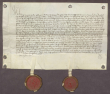 Pfalzgraf Ludwig III. und Markgraf Bernhard I. von Baden machen einen Vertrag wegen der Überbauung der Kirchhöfe zu Eytesheim [Ötisheim], Wynrsheim [Wiernsheim] und Öschelbronn