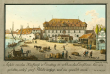Ansicht von dem Kaufhause in Constanz in welchem das Consilium Anno 1414 gehalten, wobey zwey Päbste entzezt, und ein gewählt wurde