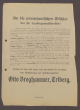 Flugblatt: "An die protestantischen Wähler des 26. Landtagswahlkreises...Otto Broghammer", Friedenspartei, L. Schönenberger, Triberg, Bild 1