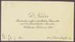 Visitenkarte von Friedrich Nieser, Badischer Gesandter in Berlin und bevollmächtigter Minister