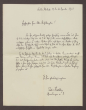 Schreiben von Paul von Haehling, Köln, an Constantin Fehrenbach, Dank für den Einsatz für ihn und seinen Sohn