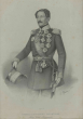 Moritz von Miller (1792-1866), Generalleutnant, Kriegsminister 1850-1865 in grosser Uniform, Schärpe und Orden, Brustbild in Halbprofil