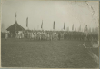 Vorbeimarsch des Offizierskorps an König Wilhelm II. von Württemberg, anlässlich des 100-jährigen Regimentsjubiläum 1906, Garnison Heilbronn, Offiziere und Veteranen