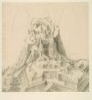 Festung Hohentwiel aus der Vogelperspektive und als Aufriss, Rekonstruktionsversuch, Bild 1