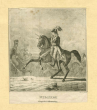 Wilhelm I., König von Württemberg, als Kronprinz, in Uniform mit Mütze und Orden, zu Pferd mit gezogenem Säbel im Schlachtgetümmel von Montereau, Brustbild in Halbprofil, Bild 1