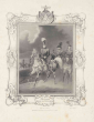 König Wilhelm I. von Württemberg in Uniform, Mütze und Orden, zu Pferd reitend vor nachfolgenden Offizieren, Bild 1