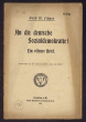 Ernst W. Fischer: An die deutsche Sozialdemokratie. Ein offener Brief (Neuer Frankfurter Verlag G.m.b.H., Frankfurt a.M.)