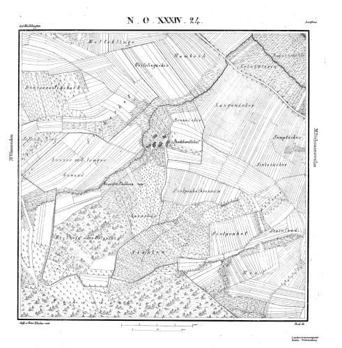 Kartenblatt NO XXXIV 24 Stand 1832, Bild 1