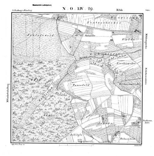 Kartenblatt NO LIV 29 Stand 1831, Bild 1