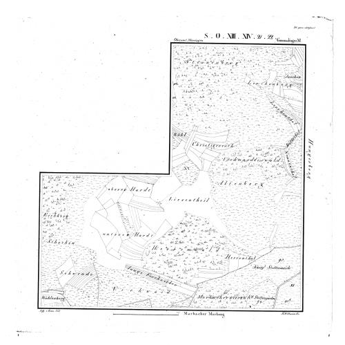 Kartenblatt SO XIII XIV 21 22 Stand 1820 ca. (Multiblatt 1:5000), Bild 1