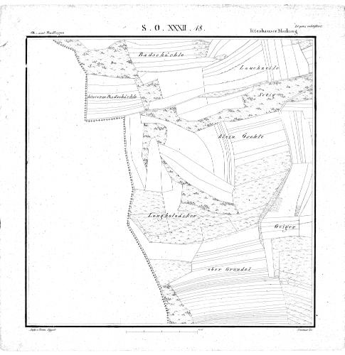 Kartenblatt SO XXXII 18 Stand 1821 ca. (nur württembergischer Teil), Bild 1