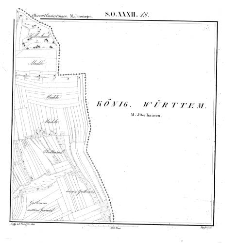Kartenblatt SO XXXII 18 Stand 1846 (nur hohenzollerischer Teil), Bild 1