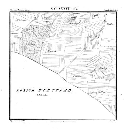 Kartenblatt SO XXXVII 21 Stand 1844 (nur hohenzollerischer Teil), Bild 1