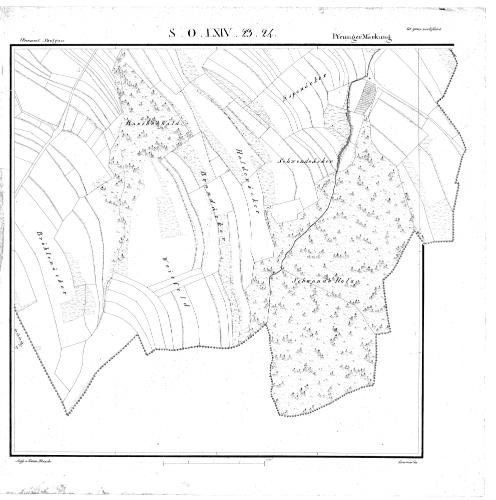 Kartenblatt SW LXIV 23 24 Stand 1821 ca. (Multiblatt 1:2500), Bild 1