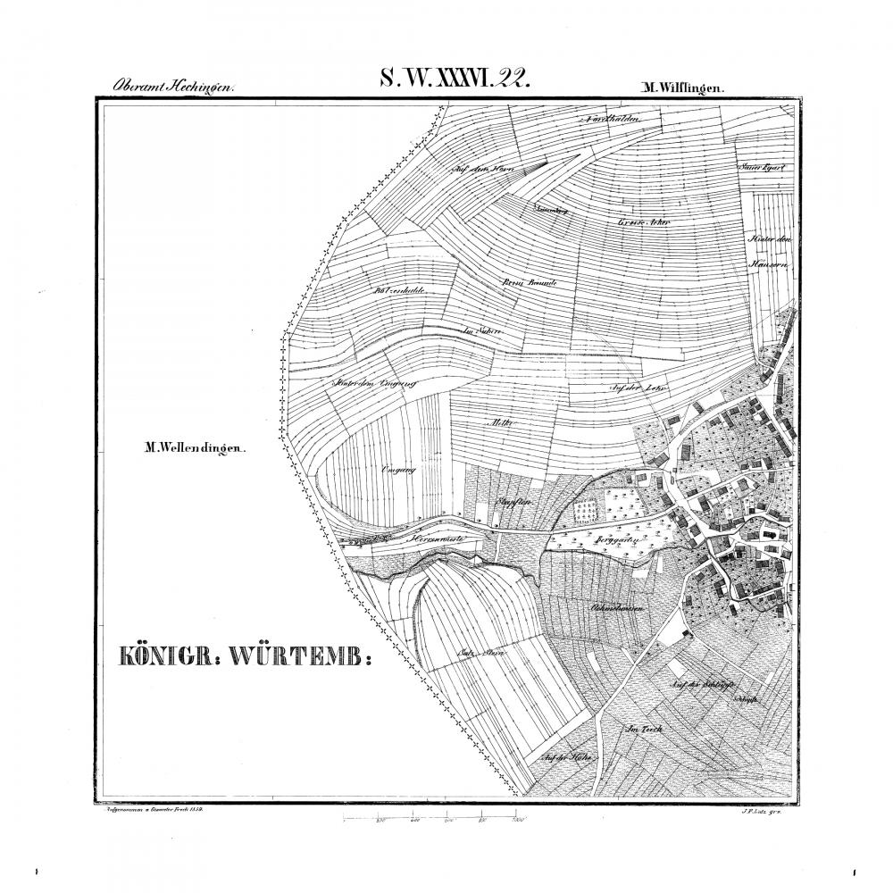 Kartenblatt SW XXXVI 22 Stand 1859 (nur hohenzollerischer Teil), Bild 1