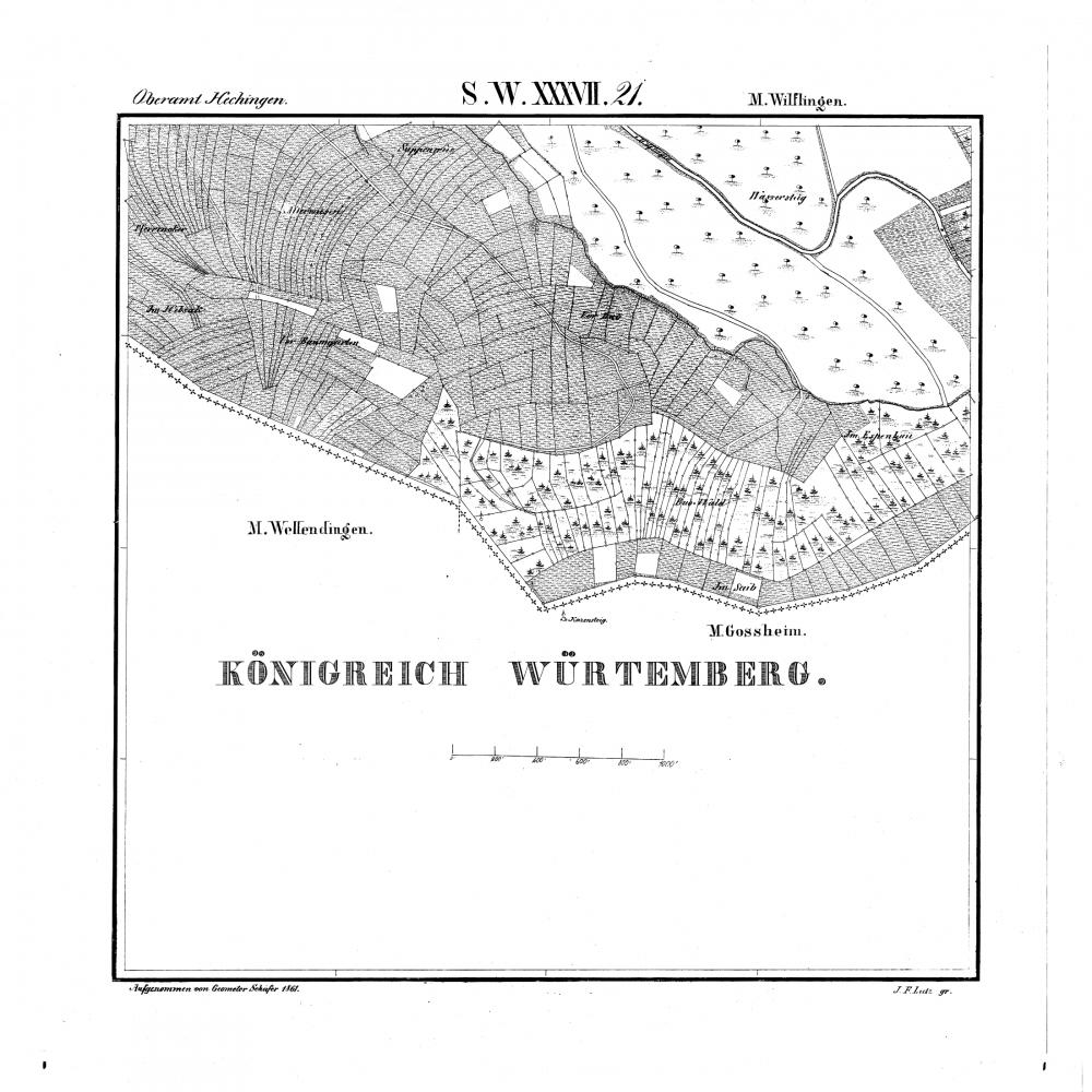 Kartenblatt SW XXXVII 21 Stand 1861 (nur hohenzollerischer Teil), Bild 1