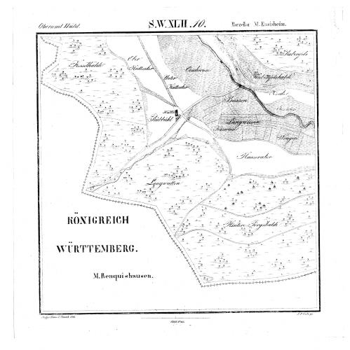 Kartenblatt SW XLII 10 Stand 1846 (nur hohenzollerischer Teil), Bild 1