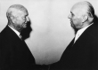Altlandtagspräsident Dr. Carl Neinhaus und sein Nachfolger im Amt Dr. Franz Gurk, Stuttgart 1960