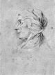 Friederike Hauffe, Bleistiftzeichnung von Josef Wagner 1829