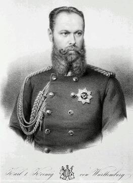 König Karl von Württemberg: Lithographie um 1864