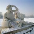Schwetzingen: Schlossgarten, Skulptur, Flussgott Donau von Peter Anton von Verschaffelt 1997