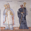 Nikolaus und Benedikt, Fresko von Michael Viol, Großcomburg, Schwäbisch Hall