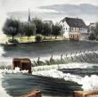 Neckargröningen 1838 - Aquarell von Kallee