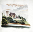 Unterriexingen 1838 - Aquarell von Kallee