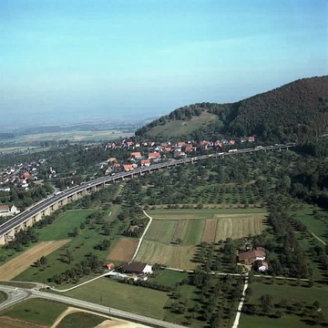 Albaufstieg der A8 bei Aichelberg 1985