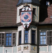 Bietigheim: Erker mit Wappen u. Uhr am Rathaus 1997