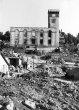 Deckenpfronn: Blick auf die zerstörte Kirche, 1947