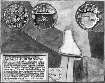 Seeh Buch von Jakob Ramminger: Wendlingen beym selbigen Städtlin Kirchaimer Ampts und Vogteyh - Aquarell von 1596
