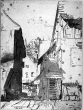 Altensteig: Altstadtwinkel mit Treppenaufgang - Federzeichnung von Karl Weysser, 1877