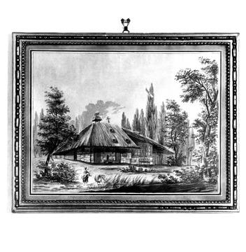 Stuttgart-Hohenheim: Englisches Dorf: "Das große Schweizerhaus" 1795
