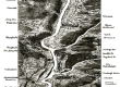 Salinen - Gebiet, Neckar im Mündungsgebiet von Kocher und Jagst - Zeichnung um 1885