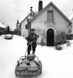 Beim Backhaus im Schnee, Holzelfingen 1970