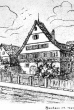 Stuttgart - Gaisburg: Pfarrhaus in der Kirchstraße (heute Hornbergstraße) um 1664