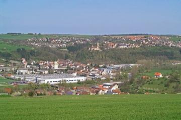 Krautheim: Altkrautheim und Stadtkern Krautheim von Süden 2005