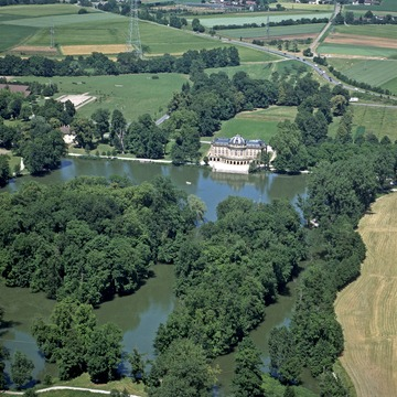 Ludwigsburg: Schloss Monrepos aus der Luft 1994