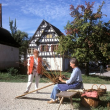 Korbmacherin im Freilichtmuseum Beuren 2001