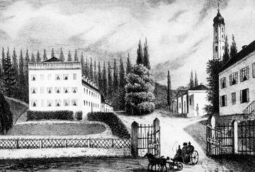 Schloss Inzigkofen - Lithografie von S. Lütz um 1830