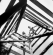 Kletterturm auf Spielplatz am Kalkofen bei Lichtenstein-Holzelfingen 1970