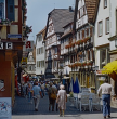Mosbach: Altstadt mit belebter Fußgängerzone und Fachwerkhäusern 1984