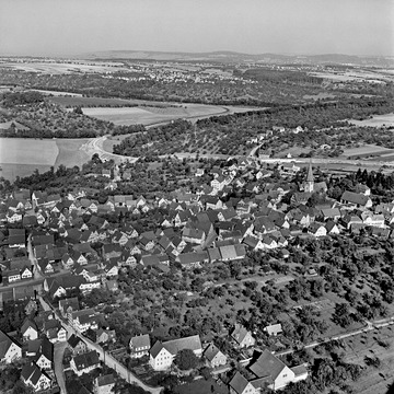 Stuttgart- Plieningen, Luftbild 1953