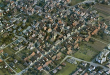 Pleidelsheim. Luftbild vom Ortskern mit Kirche 1984